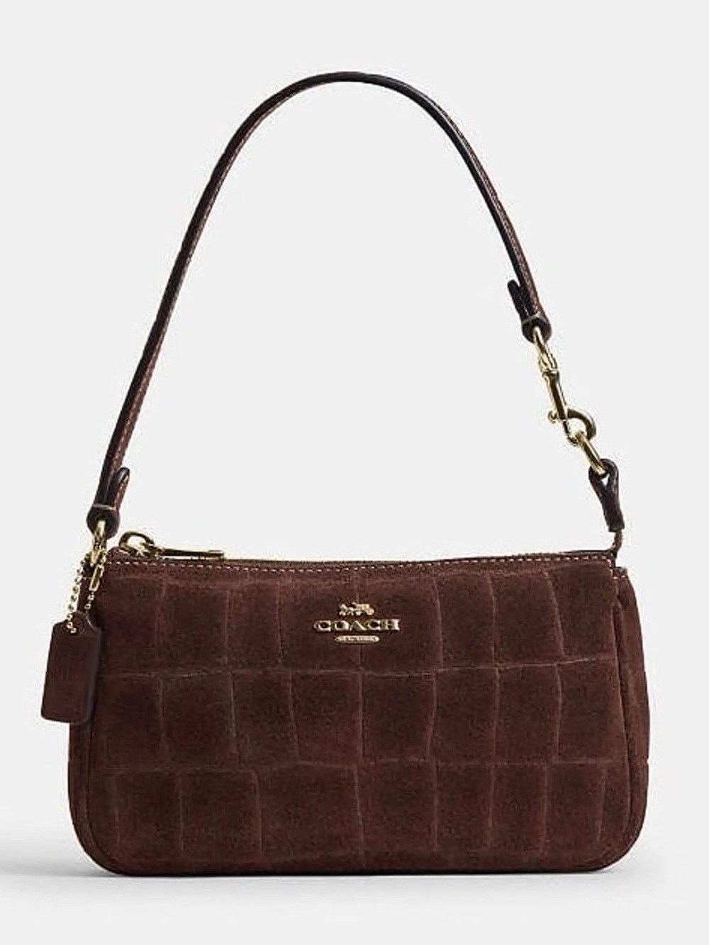 Maple Nolita 19 Coach Purse Crocodile Embossed Suede